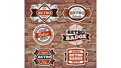 6 retro fashion label design vector