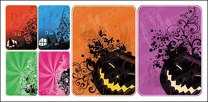 Halloween cards vector material