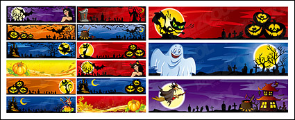 Halloween decoration material banner banner vector