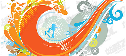 The theme of the tide wave vector design material