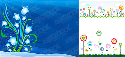 lovely flowers vector material