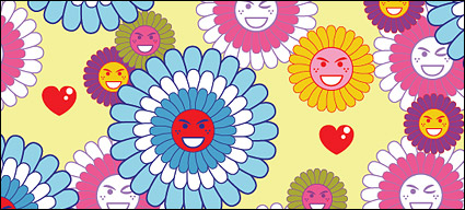 Lovely flowers expression vector background material