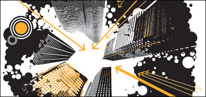 The trend of urban high-rise buildings material vector illustration