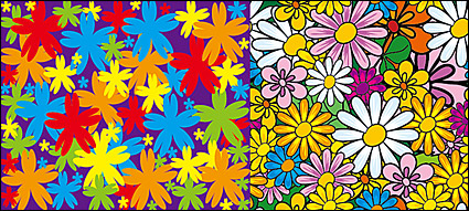lovely flowers vector background material