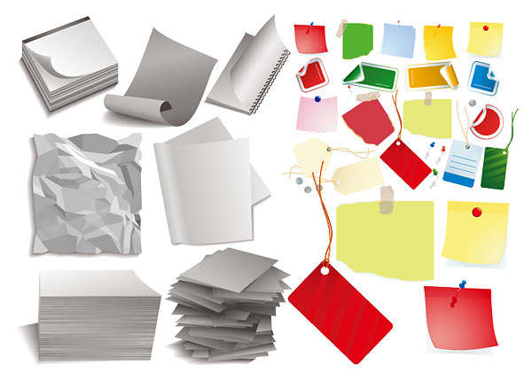 Paper, stationery, rope vector
