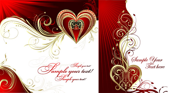 Gold heart-shaped pattern vector
