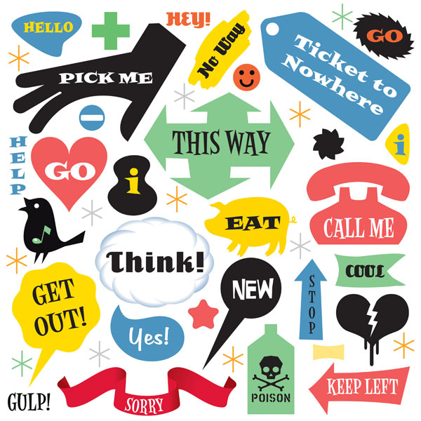 Vector Graphics cute label material