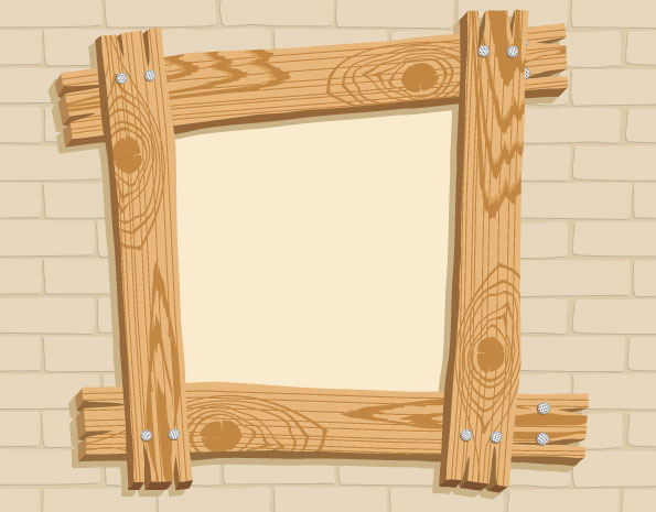 Wooden frame vector 