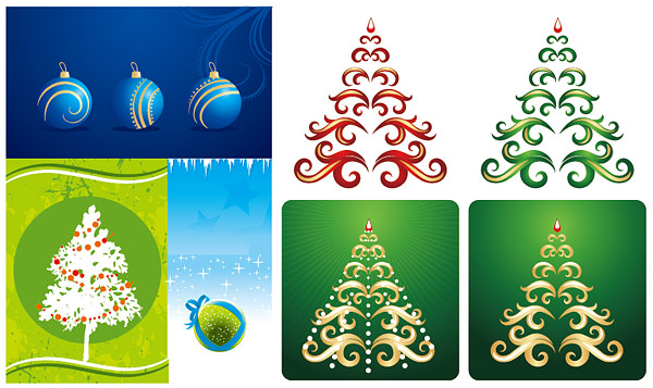 Christmas hanging ball, ribbon vector