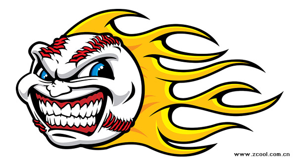 Flame Baseball vector