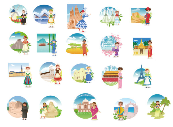 Multi-ethnic state vector material girl