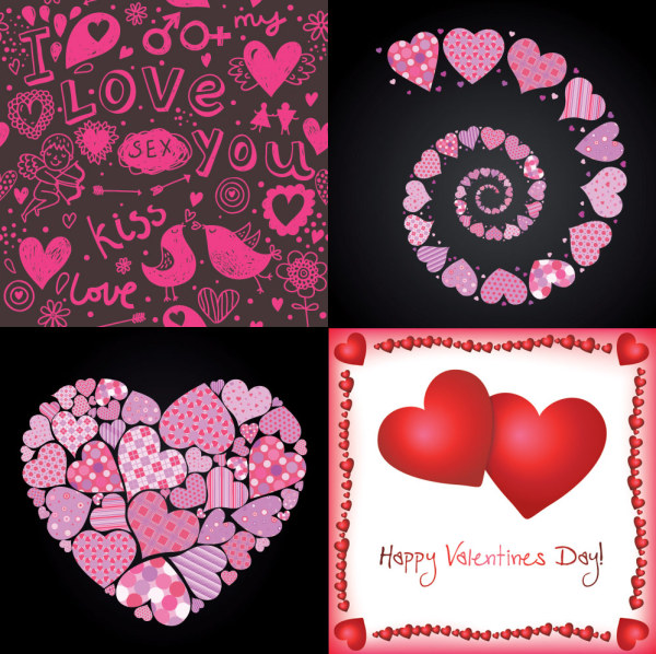 Valentine's Day, borders, wings vector material