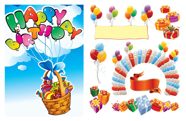  Happy birthday vector source material 2  
