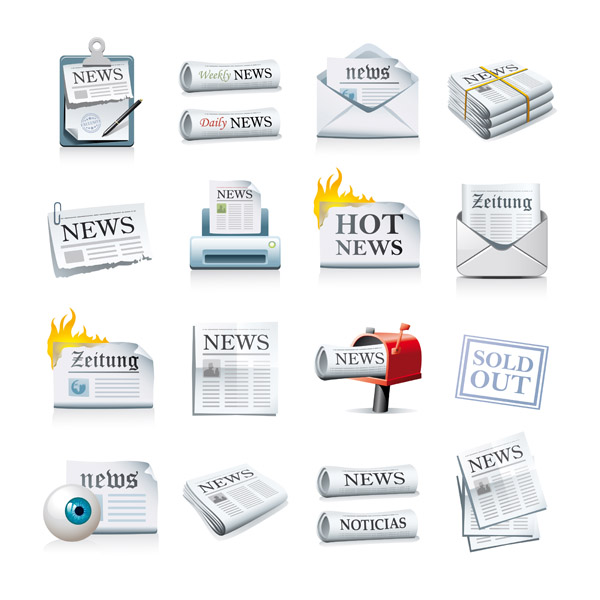 Newspaper icon vector material