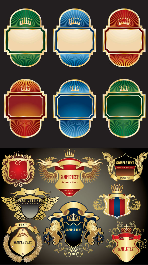 Vector ornate European-style label