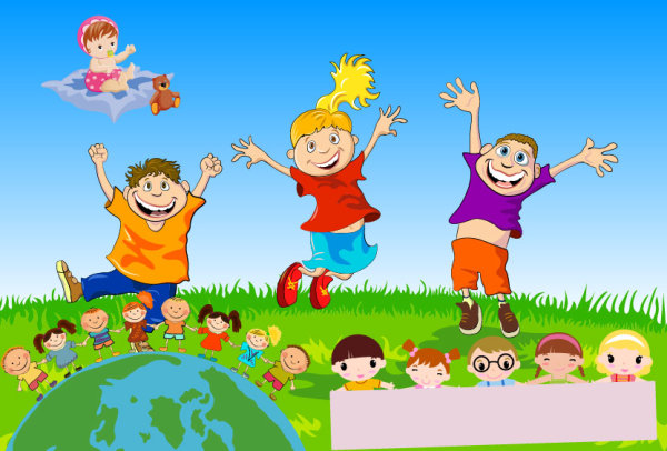 Children's theme vector of material
