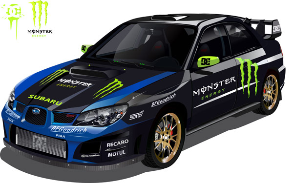 AI Vector drawing realistic racing