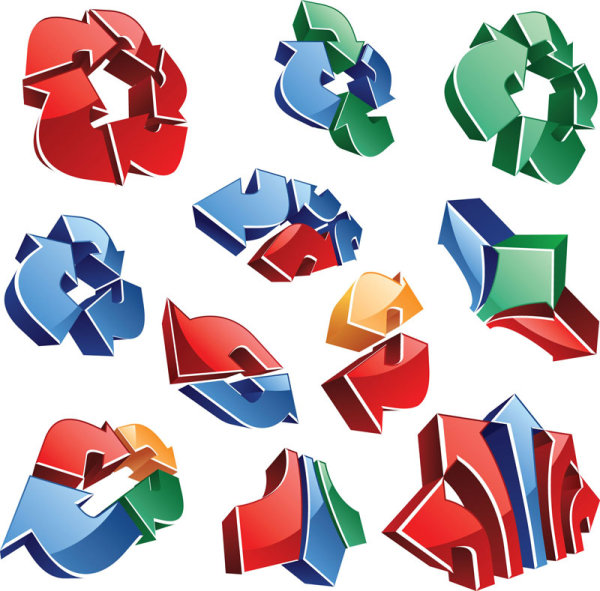 Refined three-dimensional arrow - Vector