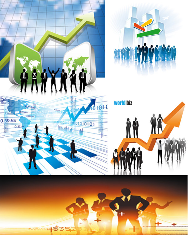 Successful person beautiful vector material