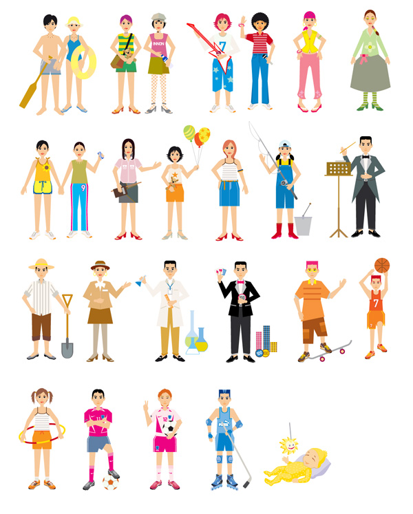  {Colorful character}  vector material