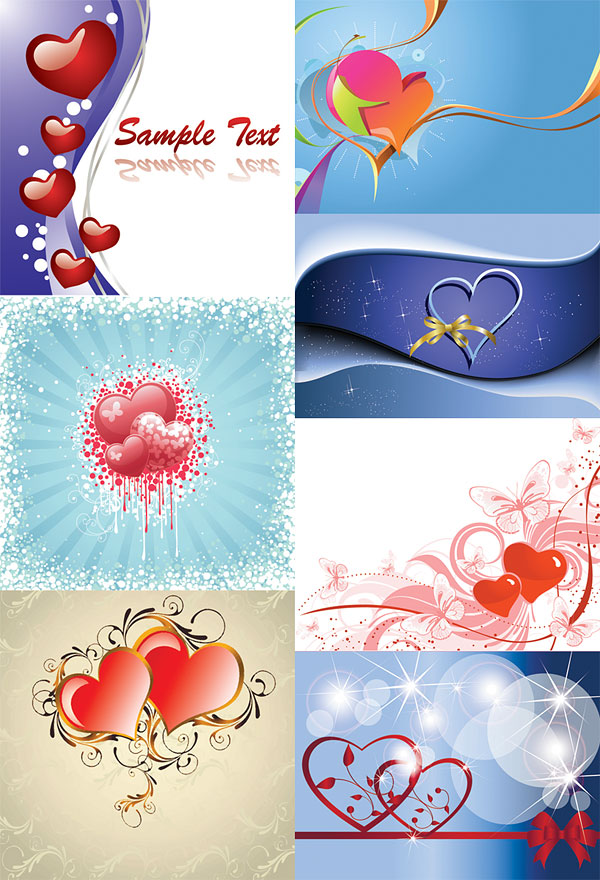 Valentine's Day heart-shaped vector material