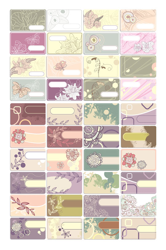 Flower theme line drawings card Vector