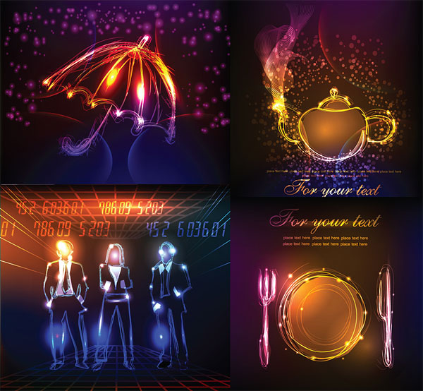 Items drawn into the light Vector