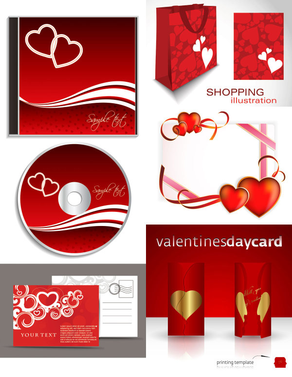 Romantic Valentine's Day Elements 02-- vector material