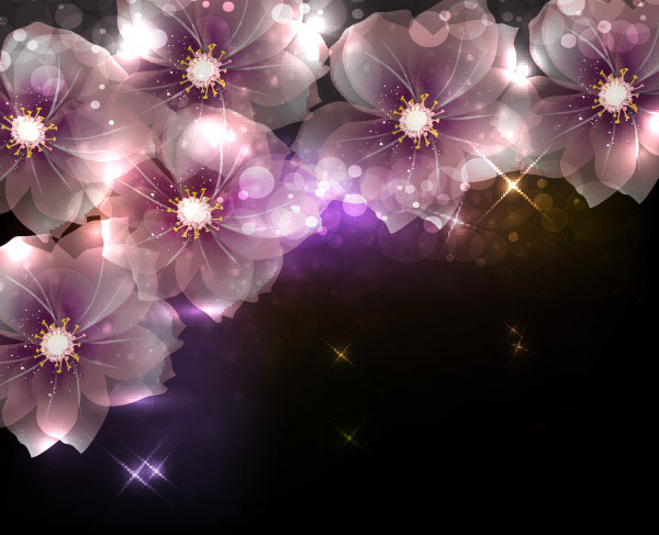Symphony flowers vector material -1