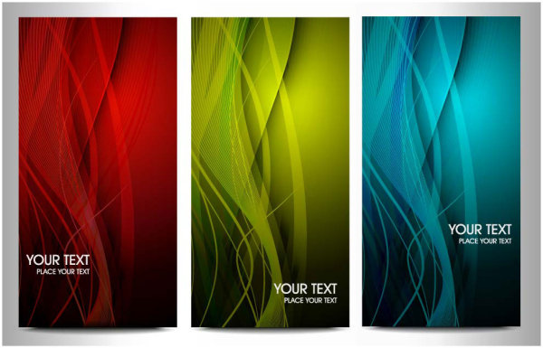 The trend of colorful dynamic graphics card 03 - vector