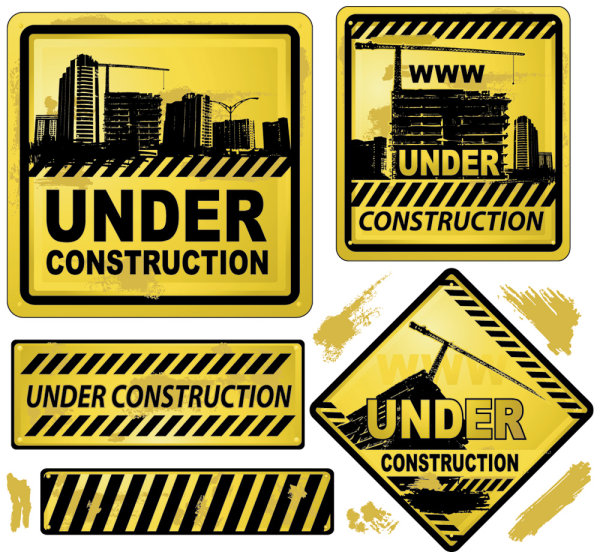 Yellow warning signs 01 - vector 