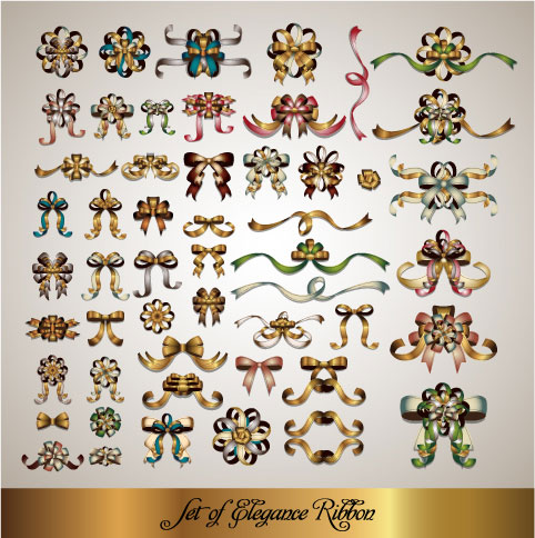 Ribbon theme label vector material -2