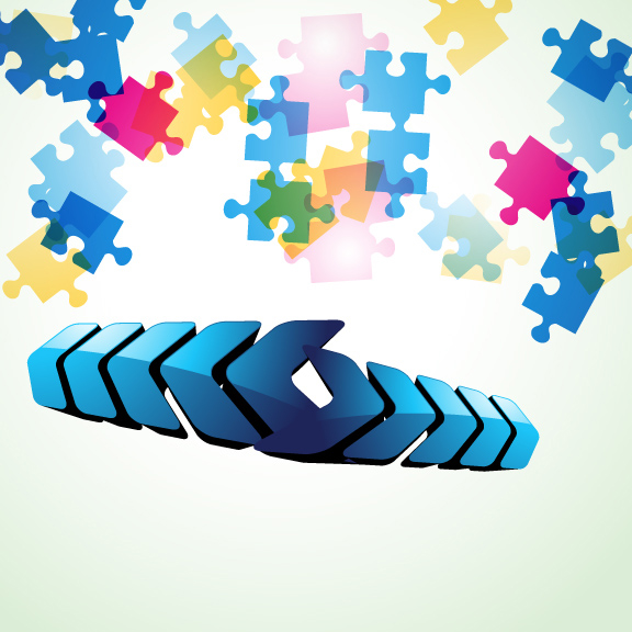 Colorful puzzle vector background material -4