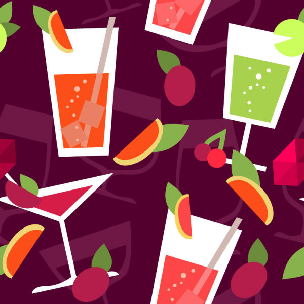 Cartoon beverage background 01 - vector