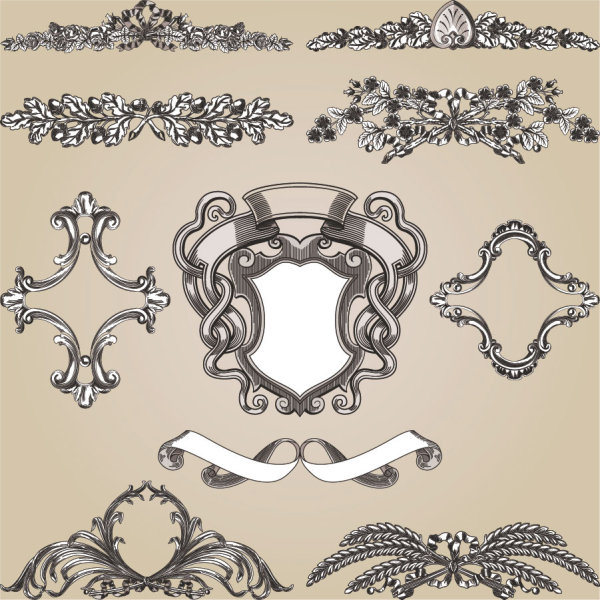 European-style lace pattern 01 - Vector
