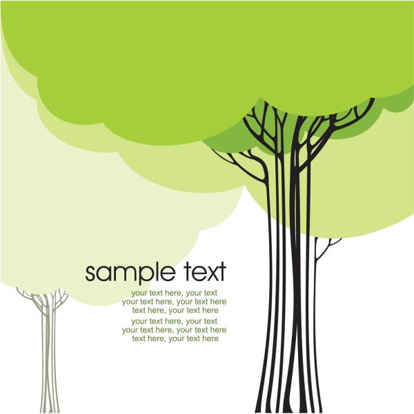 Cartoon line is issued on a tree 01 - vector