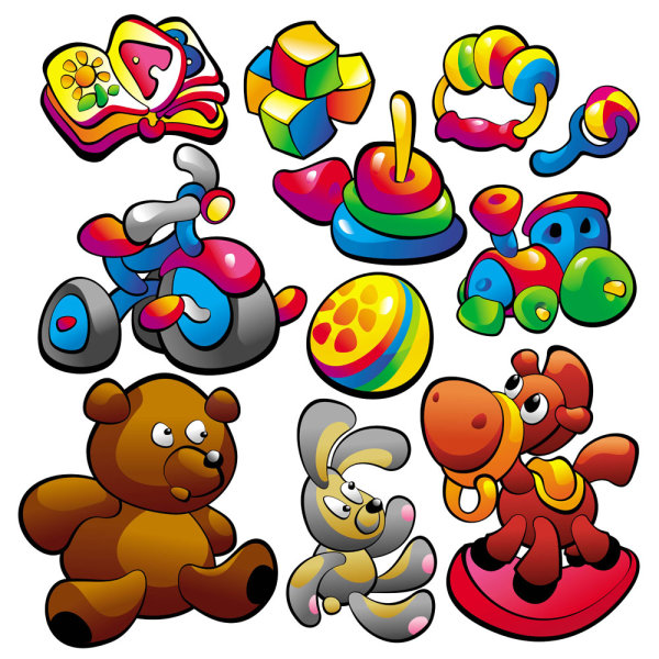 Cartoon baby food toys 03 - vector