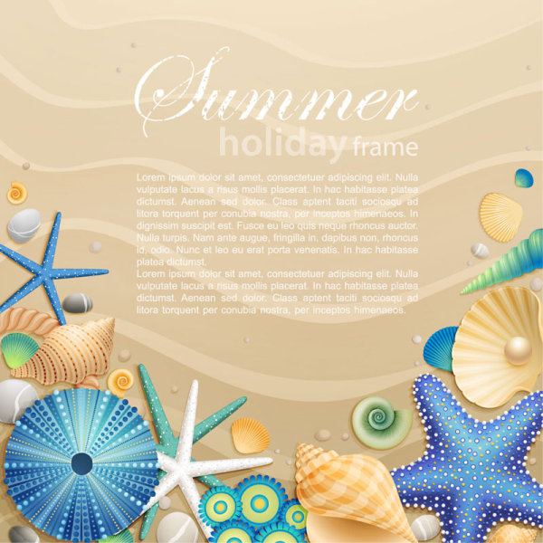 Exquisite cartoon ocean background 03 - vector