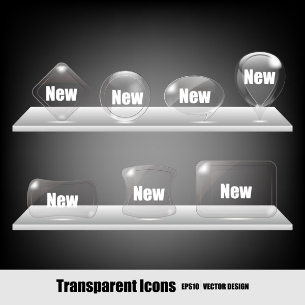 Transparent Crystal icons - vector material