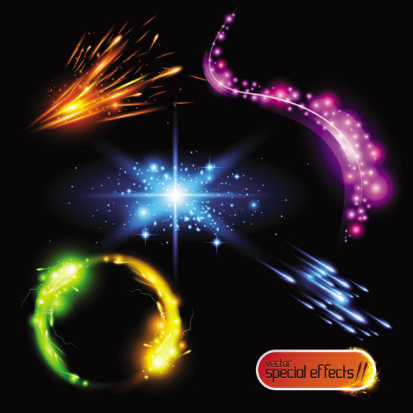 Gorgeous and dazzling lighting effects 02 - vector