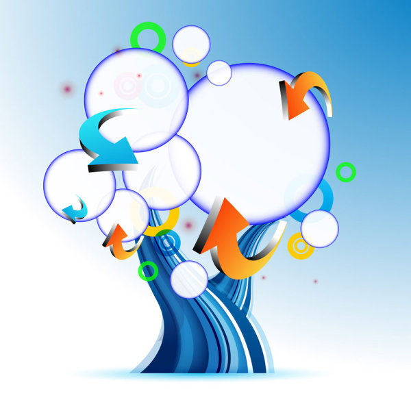 Dialog box made ​​of large trees 04 - vector material