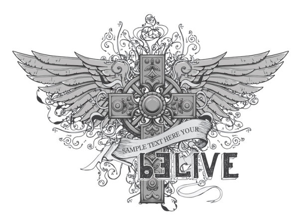 Trend T-shirt pattern 16 - vector material