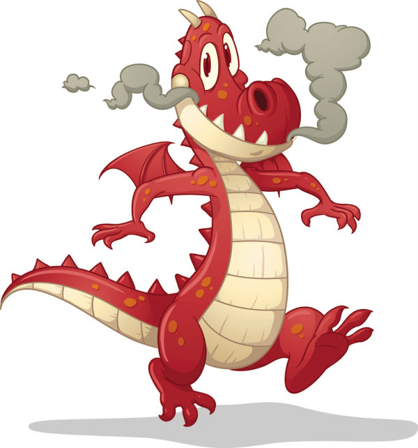 Cartoon dragon image 02 - vector material