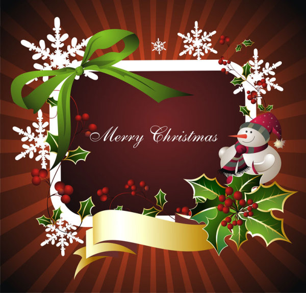 The exquisite Christmas border background 03 - vector material