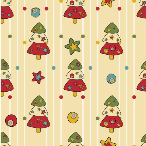 Cartoon Christmas pattern background 04 - vector material