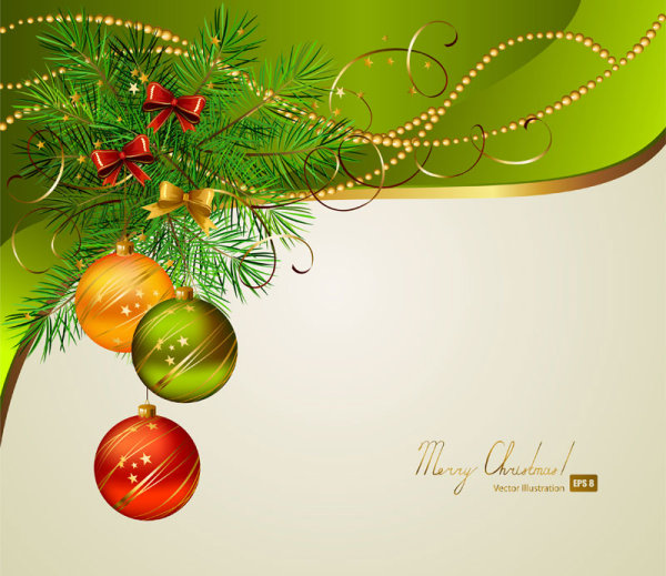 Beautiful Christmas background 01 - vector material