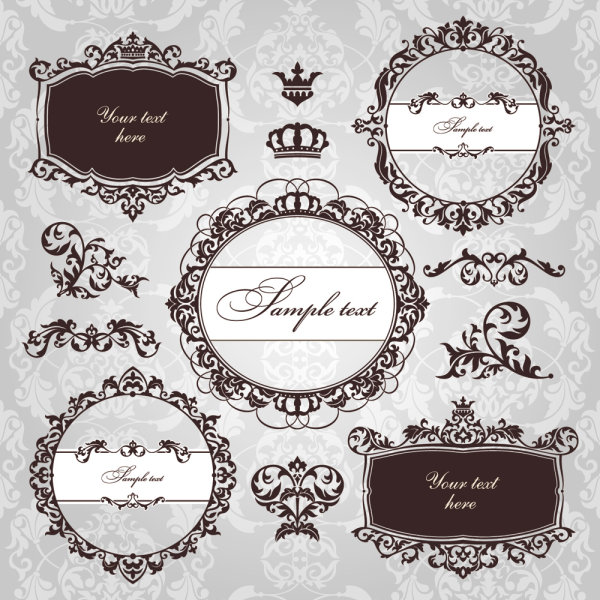 European lace pattern 01 - vector material