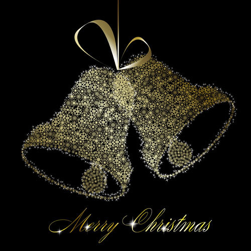 The exquisite Christmas bells background 04 - vector material