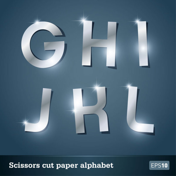 Star Paper-cut letters 01 - Vector material