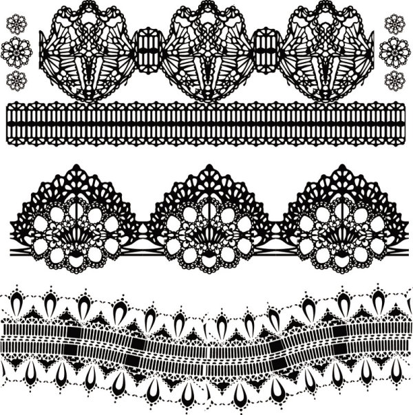 Black and white floral pattern 01 - vector material